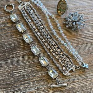 Bundle Vintage Layering Bracelets Brooch Ring Elegant Monet Misc